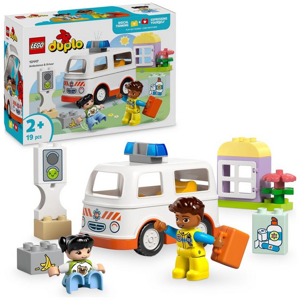 LEGO DUPLO Ambulance & Driver toddler toy, UK version
