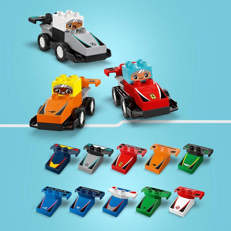 LEGO DUPLO F1 race car building toy set 70 pieces, imported from the UK