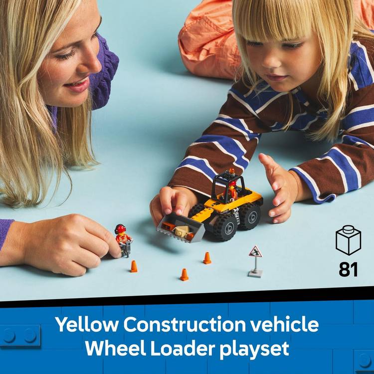 LEGO City yellow wheel loader toy with 81 pieces (British brand)
