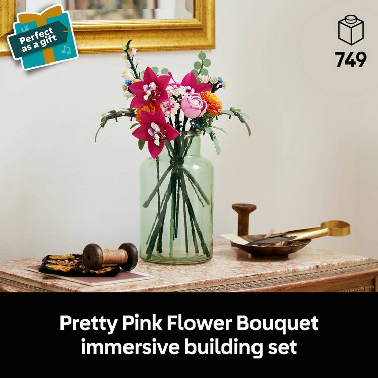 LEGO Pretty Pink Flower Bouquet building set 749 pieces, UK version