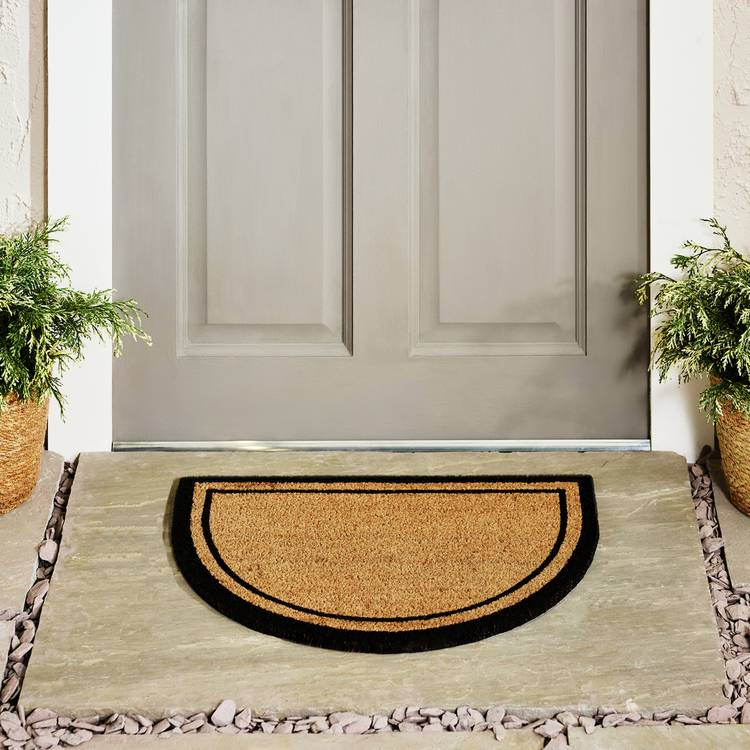 Argos Home half moon coir doormat 40x60cm, imported from the UK