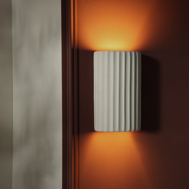 Argos Home Mars ceramic ribbed wall light white (British brand)