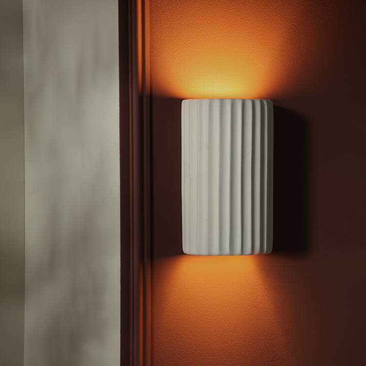 Argos Home Mars ceramic ribbed wall light white (British brand)