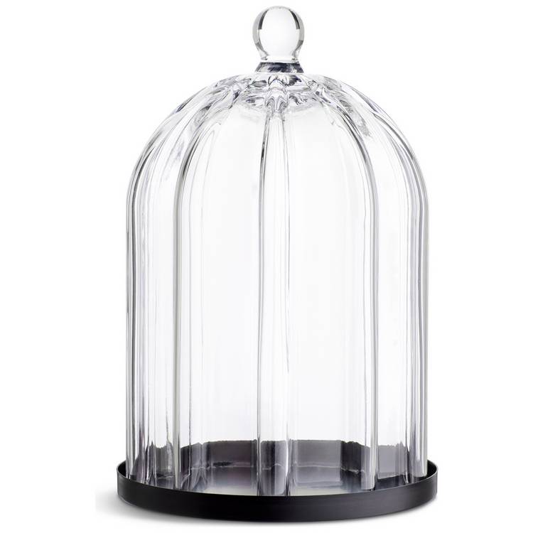 Habitat ribbed glass cloche clear 27.5cm (British brand)