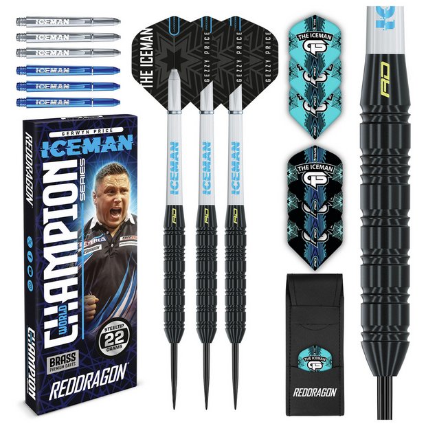 Red Dragon Gerwyn Price Iceman brass darts set 22g, imported from the UK