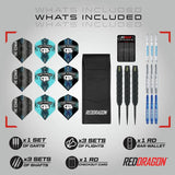 Red Dragon Gerwyn Price Iceman brass darts set 22g, imported from the UK