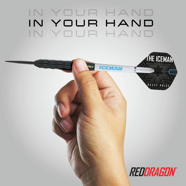 Red Dragon Gerwyn Price Iceman brass darts set 22g, imported from the UK