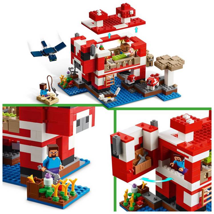 LEGO Minecraft Mooshroom House building set 500-piece, UK version