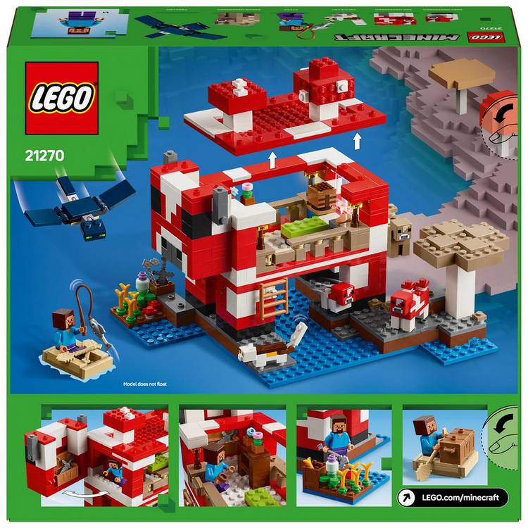 LEGO Minecraft Mooshroom House building set 500-piece, UK version