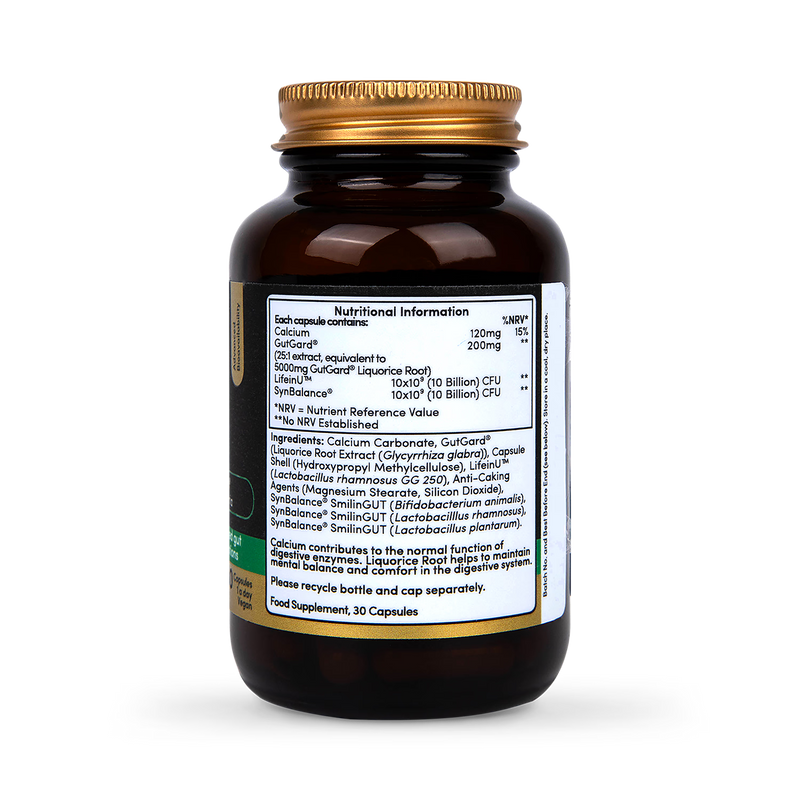 Digestive Health Supplement with Probiotics and Liquorice Extract 30 Capsules
