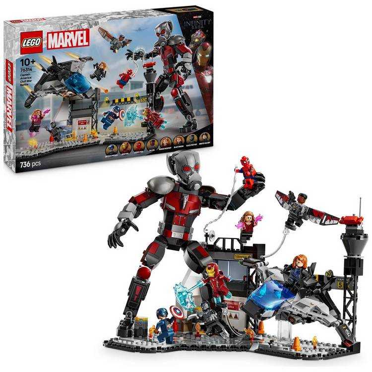 LEGO 76314 Captain America Civil War set, UK version
