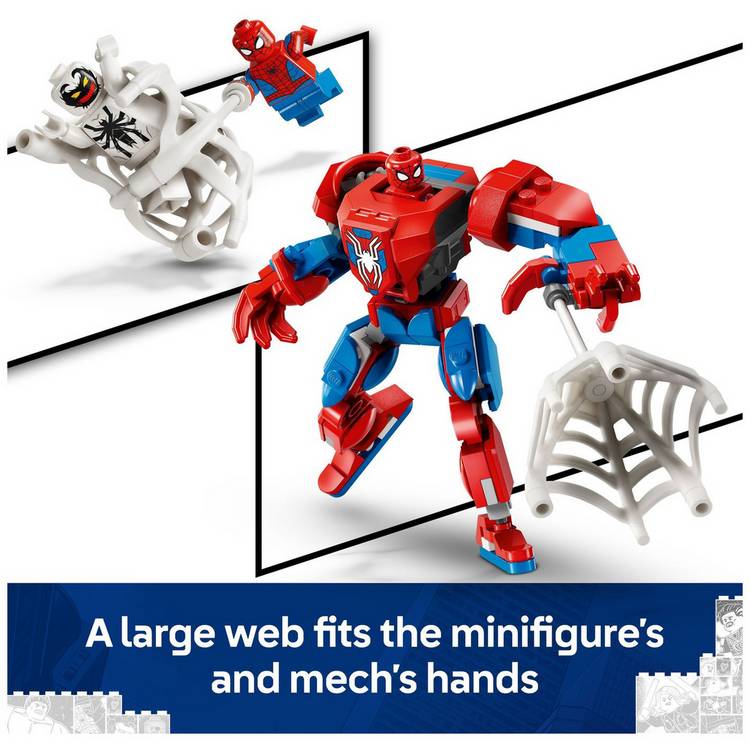 LEGO Spider-Man mech and Anti-Venom building set 107 pieces (British brand)