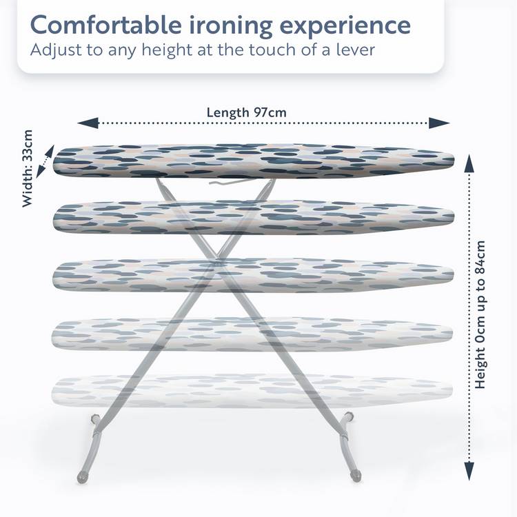 Minky CompactPro ironing board slate grey 97x33cm - British product