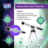 Science Mad telescope and microscope set 25x-100x 300mm, imported from the UK