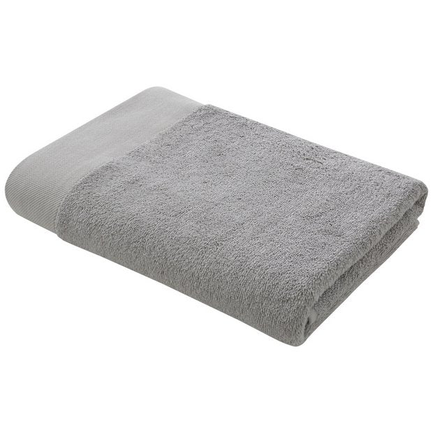 Pineapple Elephant bamboo combed bath towel grey - British product
