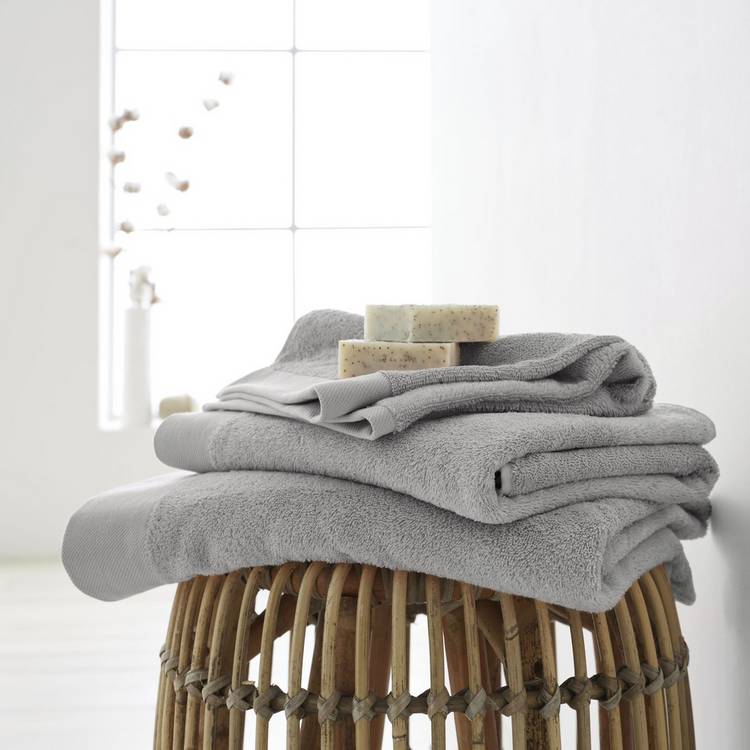 Pineapple Elephant bamboo combed bath towel grey - British product