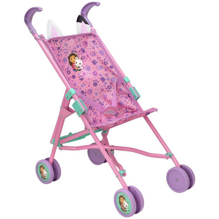 Gabby's Dollhouse doll stroller with Pandy Paw ears - British product