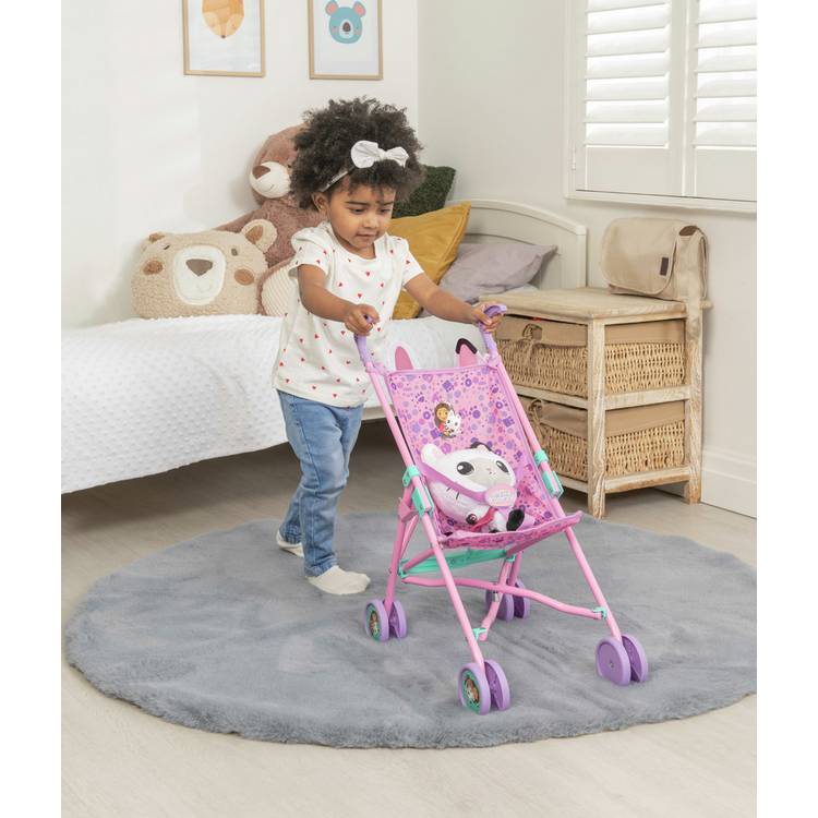 Gabby's Dollhouse doll stroller with Pandy Paw ears - British product