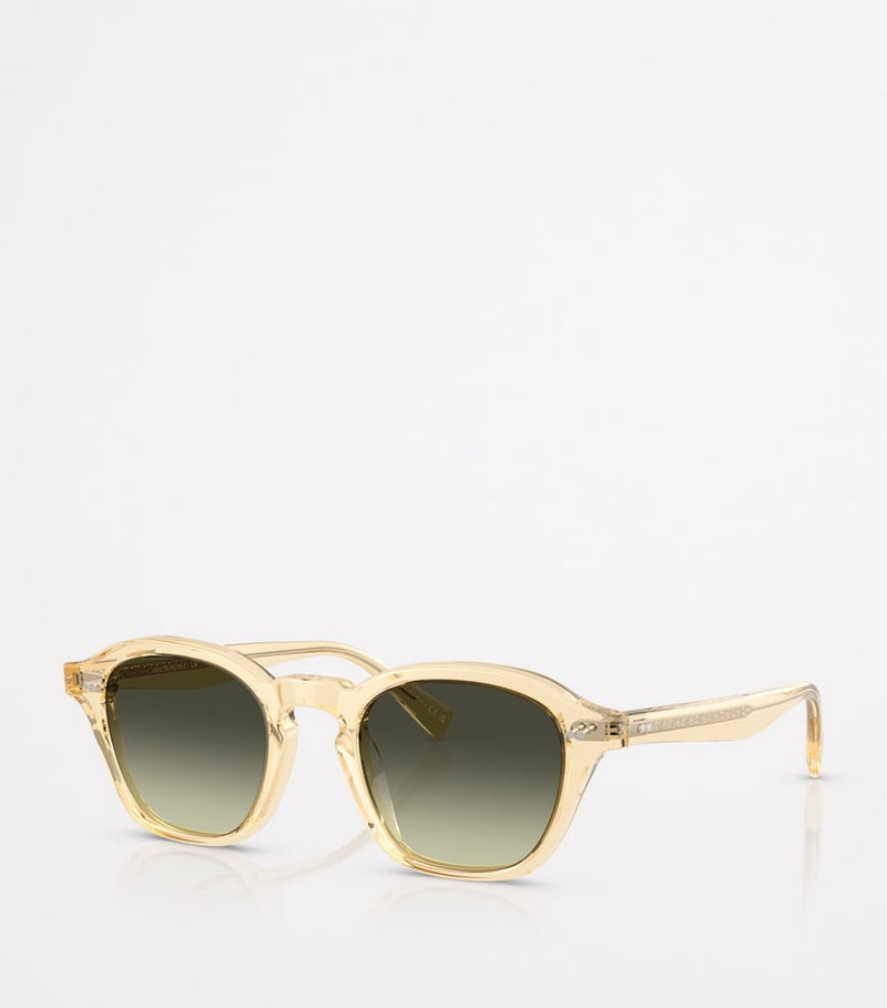 Oliver Peoples square Eyles sunglasses with mirrored lenses, imported from the UK