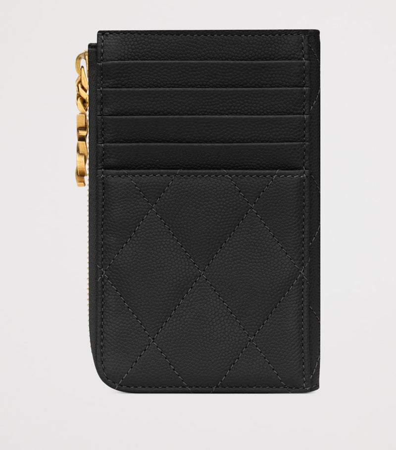 Saint Laurent Matelassé Zip-Up Card Holder small - British product