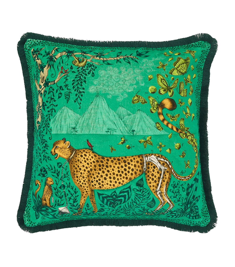Emma J Shipley velvet cheetah cushion 45cm x 45cm - British product