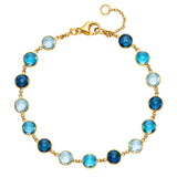 Costco UK Costco Round Cut Blue Topaz Bracelet 14ct Yellow Gold- Buy online at McGrocer