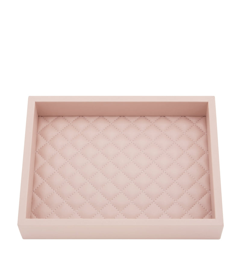 Riviere quilted nappa leather tray for teatime 18cm x 24cm, imported from the UK
