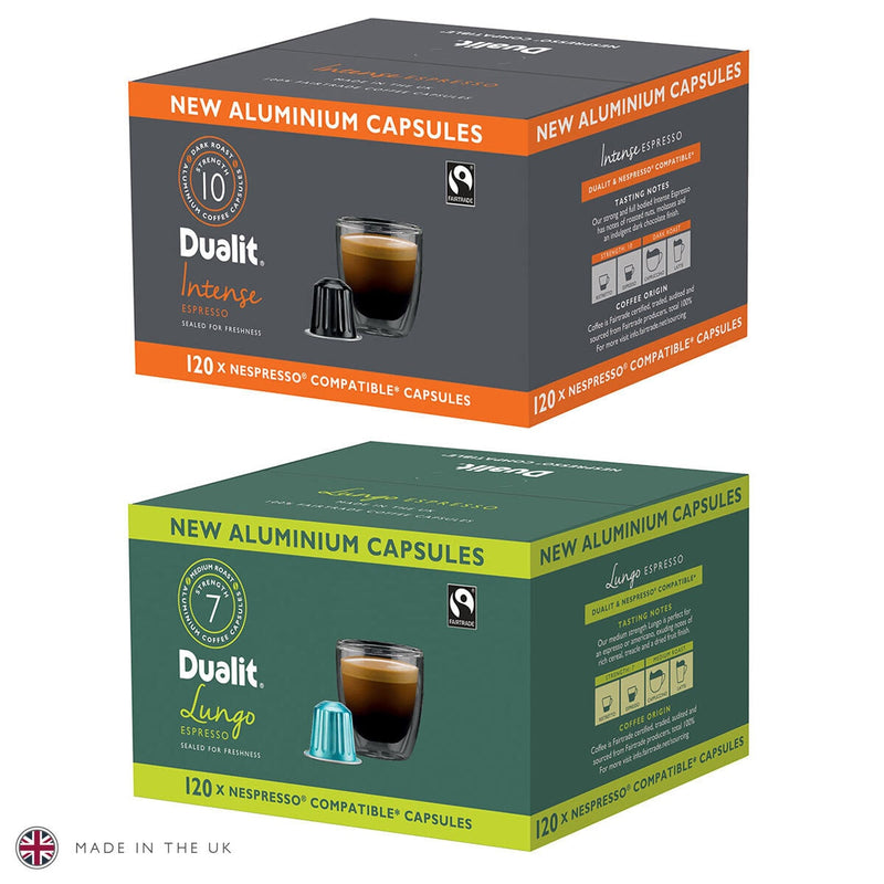 Dualit coffee capsules intense and lungo 120 servings - British product
