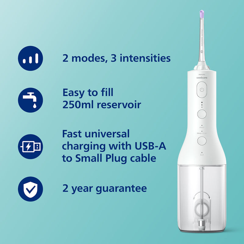 Philips Sonicare cordless power flosser 3000 white, imported from the UK