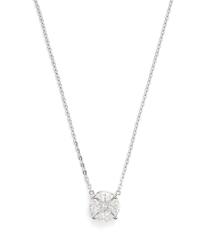 Harrods white gold diamond illusion necklace 0.90ct, imported from the UK