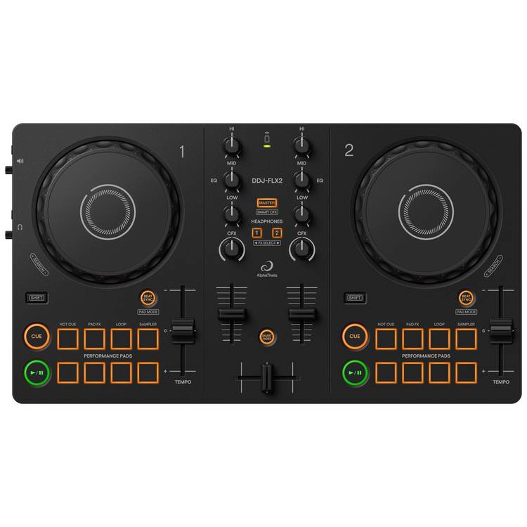 AlphaTheta DDJ-FLX2 DJ controller, compact design, imported from the UK