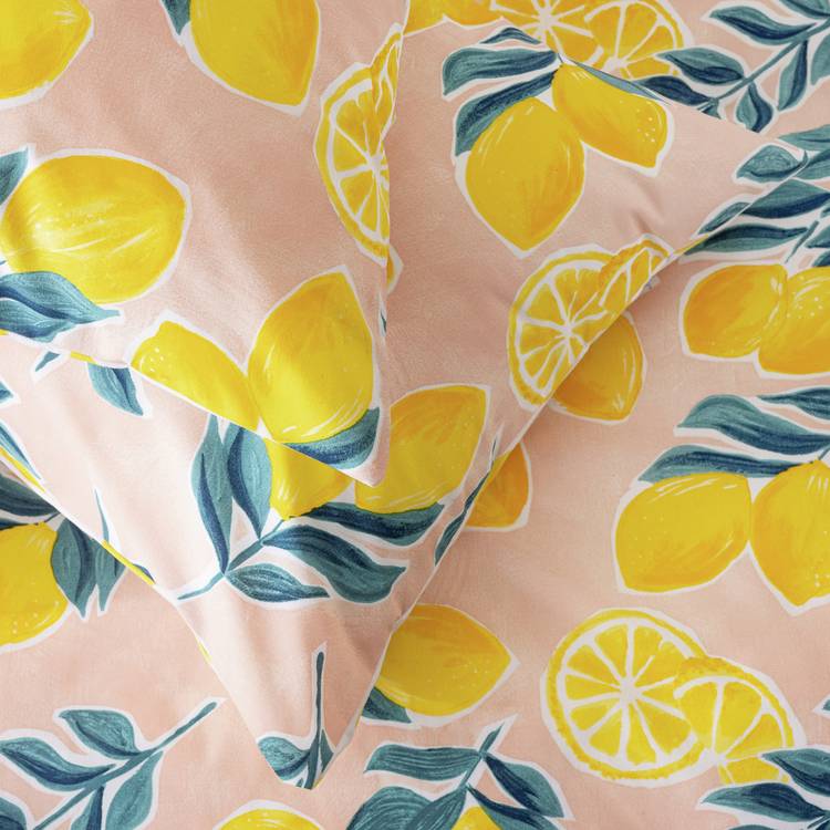 Argos Home lemon print single bedding set - (British brand)