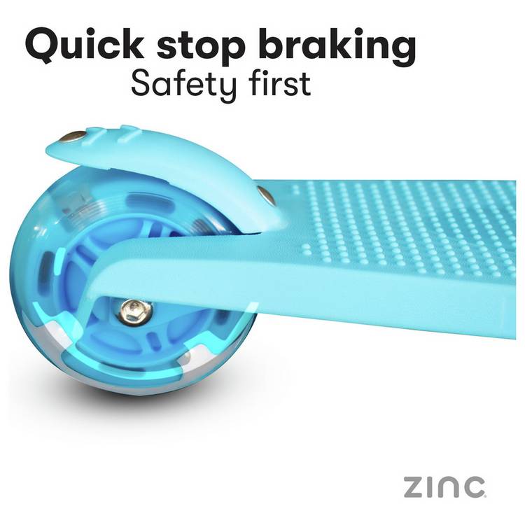 Zinc My First 3-in-1 kids scooter blue light-up wheels (British brand)