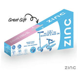 Zinc My First 3-in-1 kids scooter blue light-up wheels (British brand)