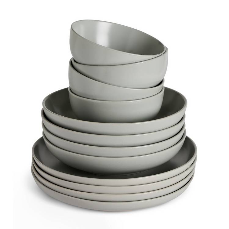 Habitat stoneware dinner set in matte grey, UK version