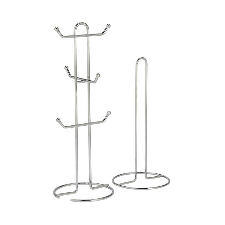 Argos Home mug tree and kitchen roll holder chrome (British brand)