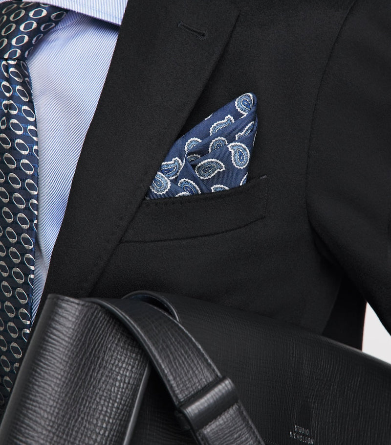 Isaia paisley print pocket square 33cm (British brand)