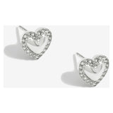 Simply Silver sterling silver heart stud earrings, UK version