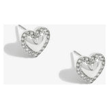 Simply Silver sterling silver heart stud earrings, UK version