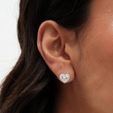 Simply Silver sterling silver heart stud earrings, UK version
