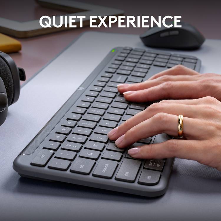 Logitech MK950 Signature Slim keyboard and mouse Graphite, UK version