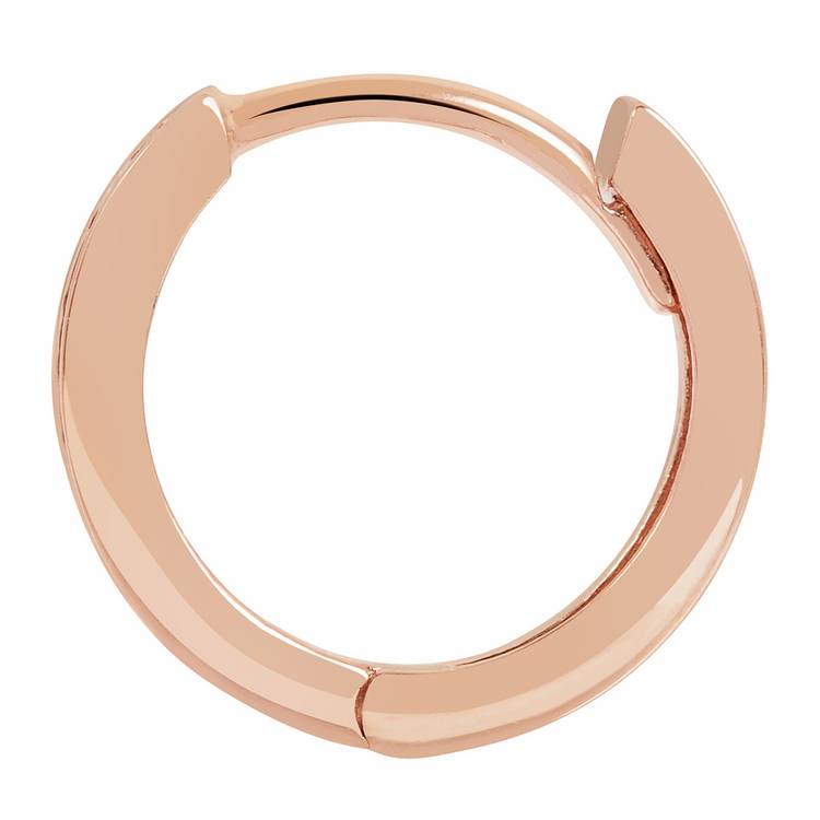 Revere 9ct rose gold huggie hoop earrings, imported from the UK