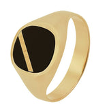 Argos Revere 9ct Gold Onyx Stripe Signet Ring - V- Buy online at McGrocer