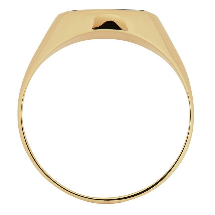 Revere signet ring 9ct gold onyx stripe (British brand)