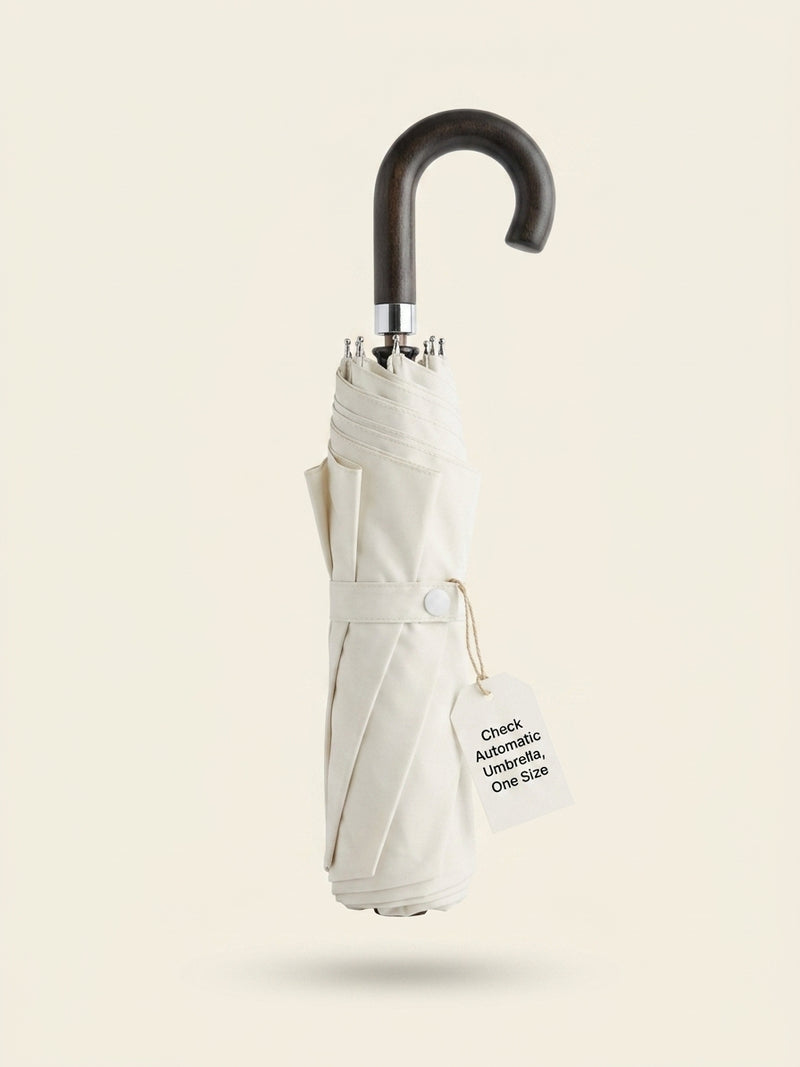 Burberry checked fold-away compact umbrella with maple handle, UK version