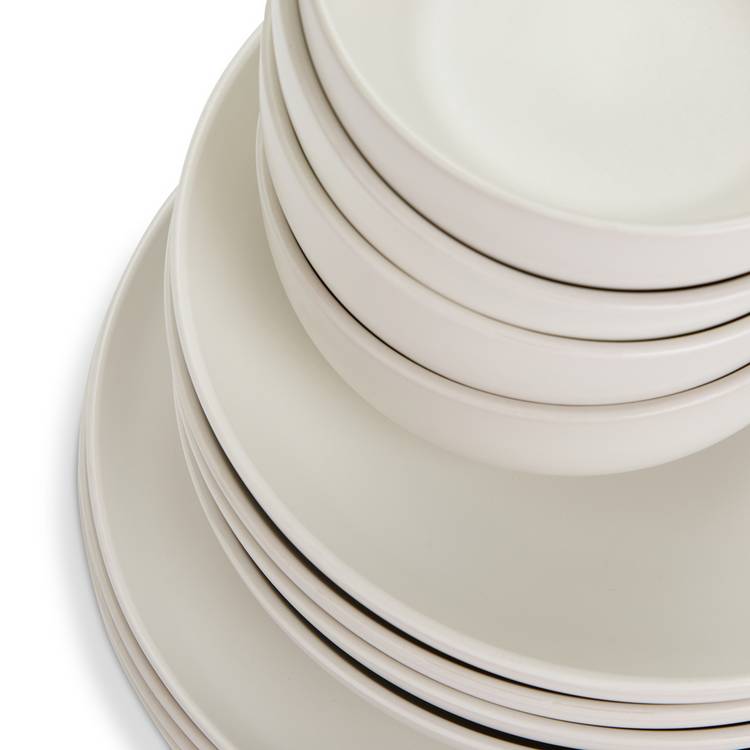 Habitat stoneware dinner set matte white 12 piece - British product