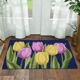 Colourful hooked accent rug 56x97 cm (British brand)