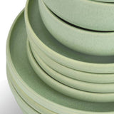 Habitat 12 piece reactive stoneware dinner set in green, British product