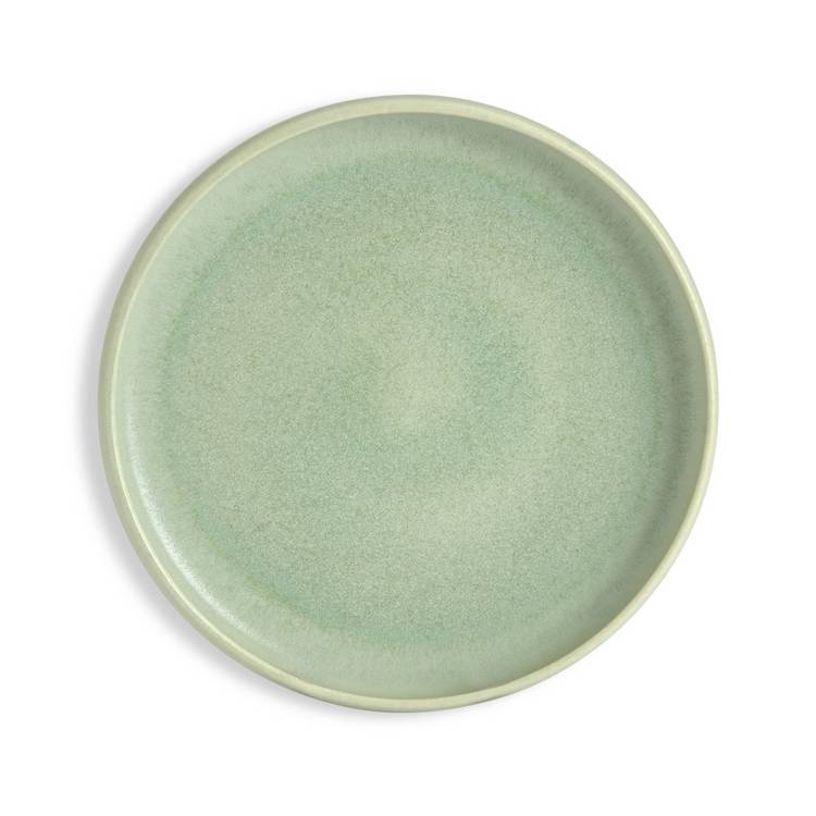 Habitat 12 piece reactive stoneware dinner set in green, British product