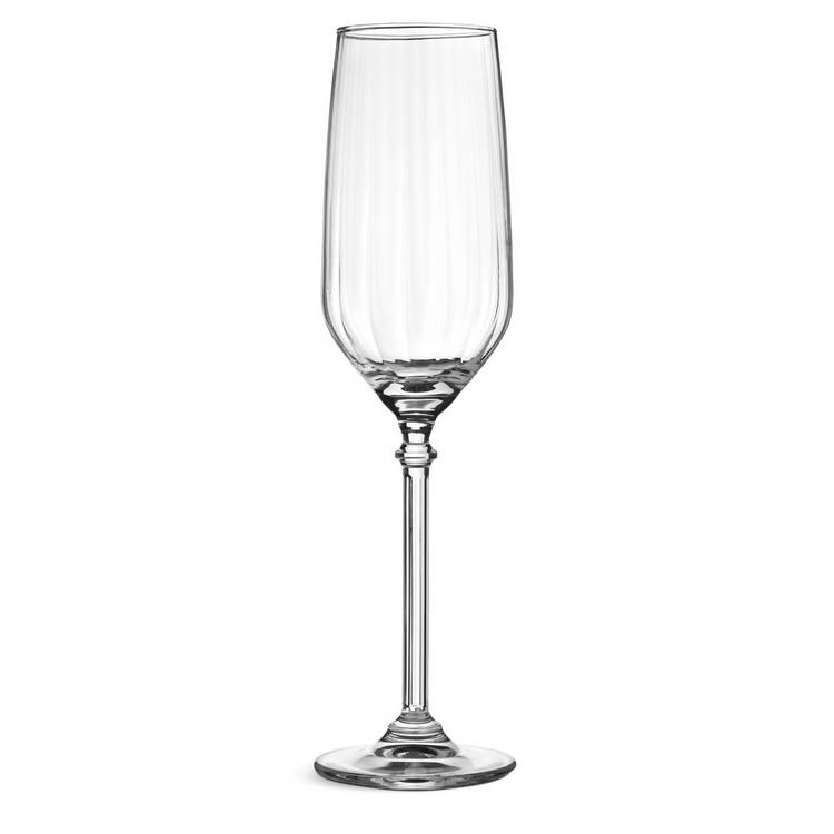 Habitat Optic Ribbed Champagne Flutes Set of 4, imported from the UK